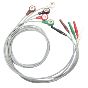 DIN EKG/EMG/EEG Snap Leads - 40 inch - 5 Lead Kit